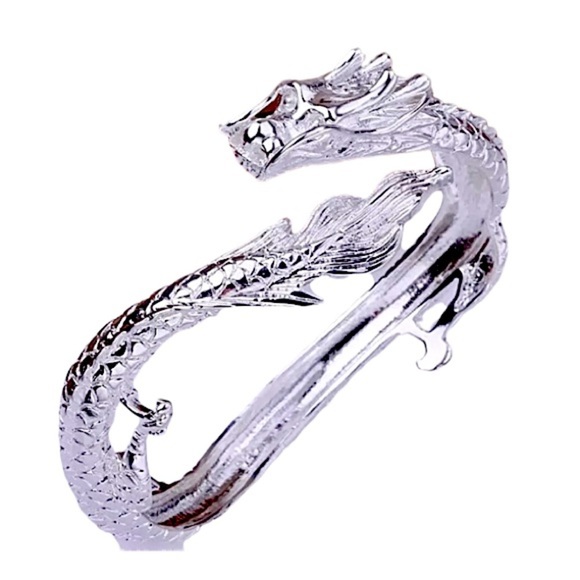 Sterling Silver Dragon Bangle Bracelet Game of Thrones Party - Picture 4 of 10